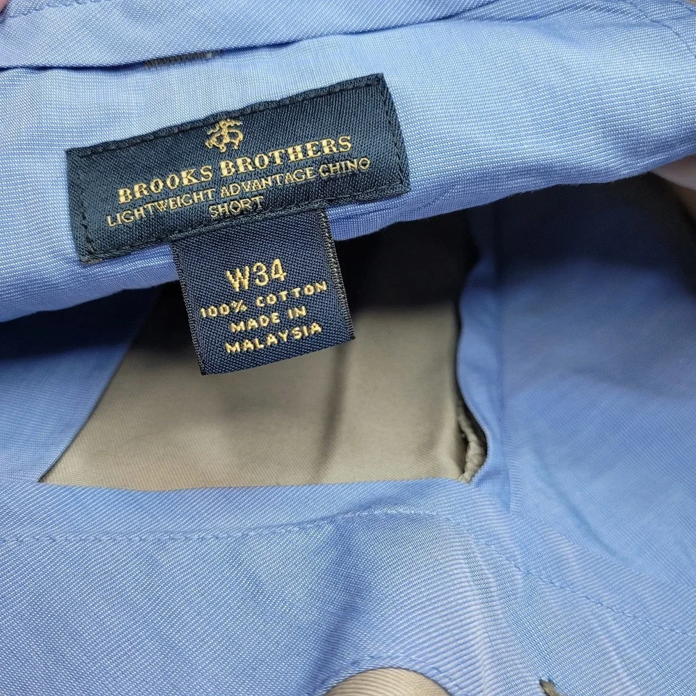 Brooks Brothers Advantage Chino Shorts Mens 34 X 8.5‎ Khaki Tan Golf Classic